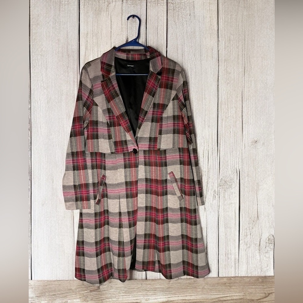 Torrid pink/white plaid blazer jacket - size. 1